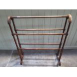 A Victorian Beechwood towel rail