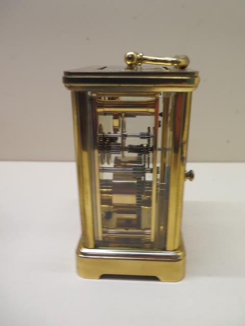 A Bernard Freres brass carriage clock, 11cm tall, in good condition, running with a key - Image 2 of 3