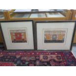 Two well framed coloured prints of Pompei (Pompeii) Vincenzo Loria, The House of Her Majesty the