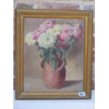 Oil painting, still life of Chrysanthemums, signed Jessie Madeleine Birt-ulph, British 1869-1927,