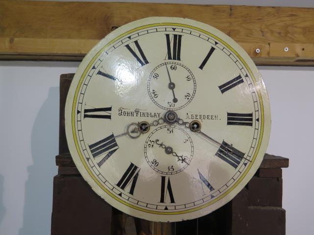 A Scottish mahogany 8 day striking longcase clock with a 13" round painted dial, signed John Findlay - Image 6 of 6