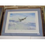 Mosquito print by Robert Taylor signed by Leonard Cheshire VC and Robert Taylor in a mahogany effect