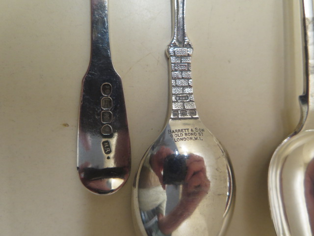 A silver mustard spoon, a silver Birthday spoon and four other silver spoons, approx 4.3 troy oz - Image 3 of 4