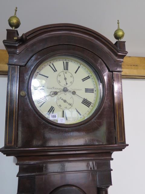 A Scottish mahogany 8 day striking longcase clock with a 13" round painted dial, signed John Findlay