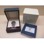 A stainless steel Longines Conquest chronograph bracelet wristwatch, model L36604566 no 38009363