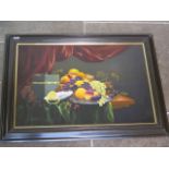 An oil on canvas still life signed Woolston 91 in a black painted frame, frame size 65cm x 88cm,