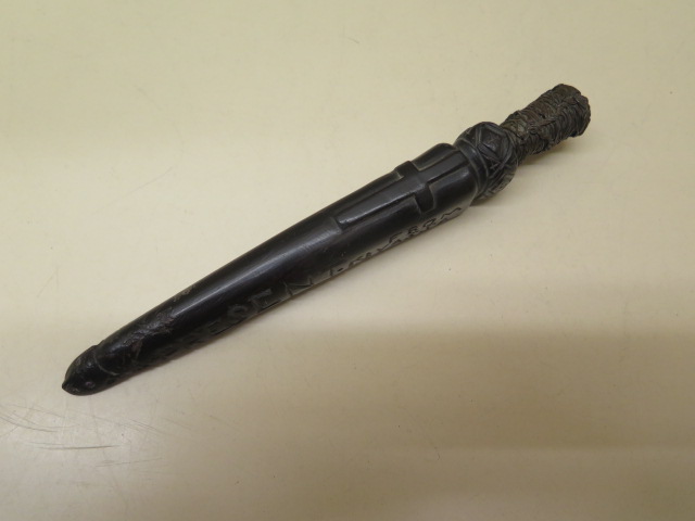 An interesting 17cm ebony carving, carved by George Sherriff, a seaman from Brixham, Devon who was - Image 5 of 5