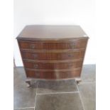 A mahogany bow fronted four drawer chest, 79cm tall x 78cm x 46cm