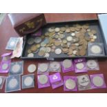 A collection of mainly English coinage including commemorative and a Memorial half dollar
