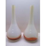 A pair of Art Studio coloured glass bottle vases, 40cm tall, in good condition