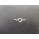 A hallmarked 950 platinum solitaire diamond Cellini ring, size L, approx 0.21ct, total weight approx