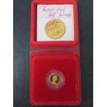 A 1980 Elizabeth II gold half sovereign, boxed with certificate