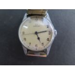 A Gents military manual wind Omega wristwatch, 32mm case, marked 6B/159 A11551, in running order,