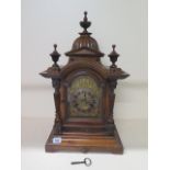 A German 14 day striking mantel clock, 55cm tall, in running order