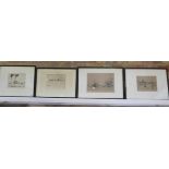 Gustave le Leheutre 1861-1932 three etchings coastal scenes all entitled verso in ebonised frames,