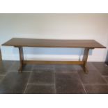 A good oak refectory table, 77cm tall x 238cm x 66cm, in good sound condition and good rich colour