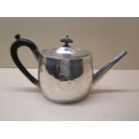 A George III silver teapot, London 1797, maker H G - Henry Greenway, 16cm tall x 29cm long, approx