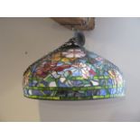 A Tiffany style ceiling lamp in good condition, 60cm diameter x 30cm tall