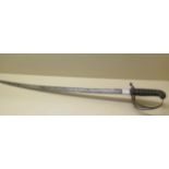 An 1827 Pattern Rifle Volunteers Victorian sword with shagreen grip, 97cm long, no scabbard but in