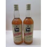 Two bottles of The White Horse cellar Scotch whisky 70% proof 26 2/3 floz bottle numbers 2008250 and