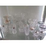 A collection of assorted cut glassware and other glass including Stuart and a Winton planter (5