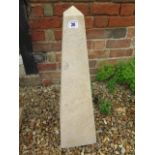A hand carved limestone obelisk, 70cm tall