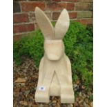 A hand carved limestone stylised rabbit made by a Cambridgeshire based stone carver, 43cm tall x
