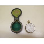 A Callachan & Co pocket barometer, 4.5cm diameter, with original case, in working order