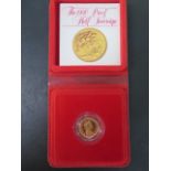 A 1980 Elizabeth II gold half sovereign boxed with certificate
