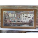 Nancy Bailey oil on canvas, signed Cornish scene entitled Good Morning Portloe, frame size 59cm x