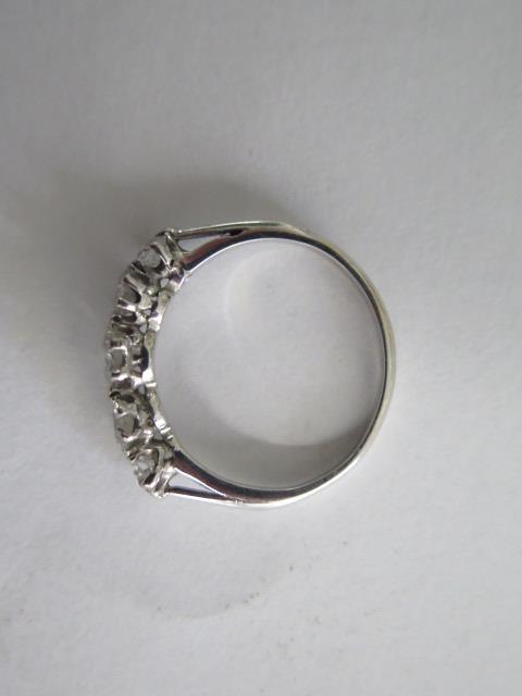 An 18ct white gold five stone diamond ring, size L, the centre stone approx 0.28ct, weight approx - Image 3 of 3