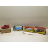 Four Corgi vehicles Ford Escort 497, a Citroen 2CV, Charleston 346, Mazda B1600 493, all boxed, some