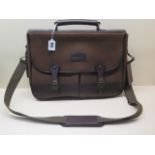 A Barbour canvas and leather gents shoulder bag briefcase in good condition