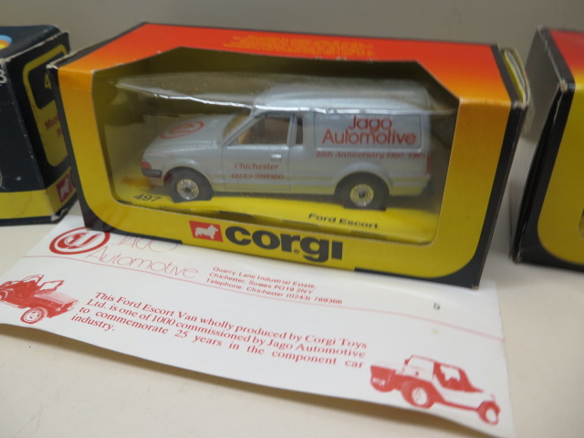 Four Corgi vehicles Ford Escort 497, a Citroen 2CV, Charleston 346, Mazda B1600 493, all boxed, some - Image 3 of 5