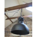 A pair of HK Living new design vintage matt black finish industrial style pendant ceiling lamps,