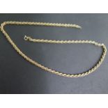 An 18ct yellow gold necklace marked 750, 60cm long, approx 16.4 grams, in good condition