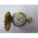 A Helvetia gold plated full hunter pocket watch 50mm case, in good condition, running and hands