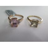 Two 14ct hallmarked rings, size N and Q, one with tag label, both good, approx 5.6 grams