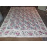 A cream ground fine hand made Abusson style carpet, 2.90m x 2.30m