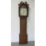 An early 19th century Longcase clock, B.S. Russel of Selkirk, 8 day movement, 13" dial with floral