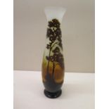 A Galle cameo glass vase signed, 20cm tall, in good condition