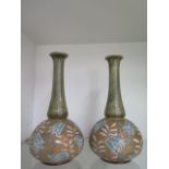 A pair of Royal Doulton slaters bottle vases, 25cm tall, in good condition