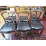 A set of 6 Victorian ok dining chairs all generally sound , 2 with repairs