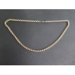 A hallmarked 9ct yellow gold necklace 60cm long, approx 21.7 grams, in good condition