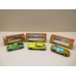 Three Corgi Whizzwheels cars Ford GT70, Adams bros Probe 16 and a 4.2lt Jaguar E type 2-2, cars good