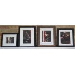 Four framed Fabian Perez prints Brocato Rosa, Turquesa signed, Medius Negras III and balcony at