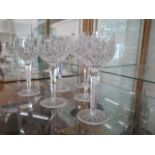 A set of six Waterford Lismore hock glasses, all in good condition