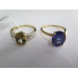 Two hallmarked 18ct yellow gold rings, size N, one with original tag, both good condition, approx
