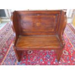 A mahogany hall bench incorporating old timbers made by a local craftsman to a high standard, 94cm
