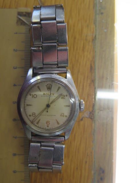 A Rolex Oyster Royal stainless steel mid size manual wind bracelet wristwatch, 31mm case, model 6144 - Image 7 of 9